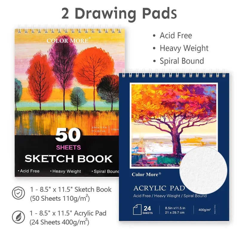 175-Piece Deluxe Art Set – Includes acrylic paints, crayons, colored pencils, and a variety of drawing tools.