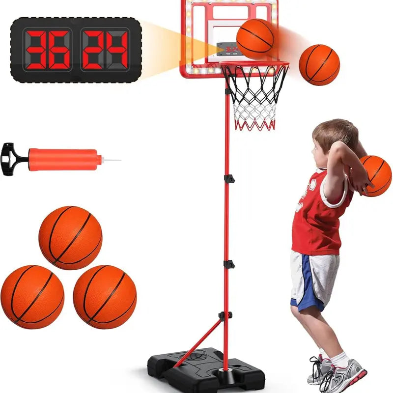 Height-Adjustable Basketball Hoop for Kids (3 ft – 5.8 ft)