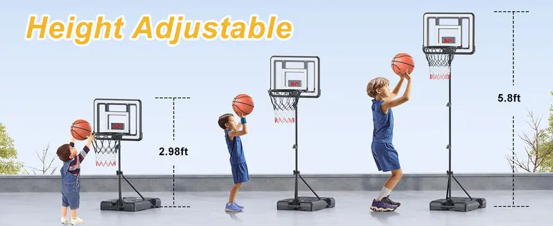Height-Adjustable Basketball Hoop for Kids (3 ft – 5.8 ft)