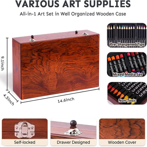 175-Piece Deluxe Art Set – Includes acrylic paints, crayons, colored pencils, and a variety of drawing tools.