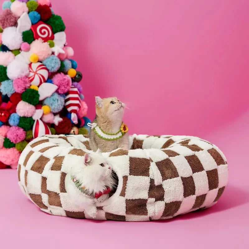 Tunnel Cat Bed - 2-in-1 Zip-Together Play & Nap Solution, Versatile Multi-Pet Furniture