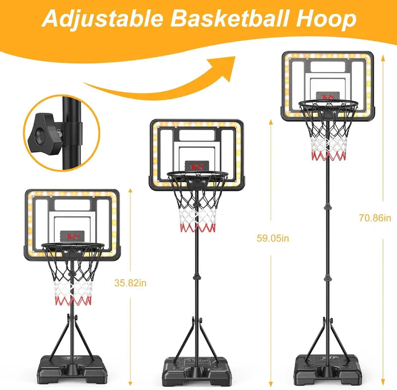 Height-Adjustable Basketball Hoop for Kids (3 ft – 5.8 ft)