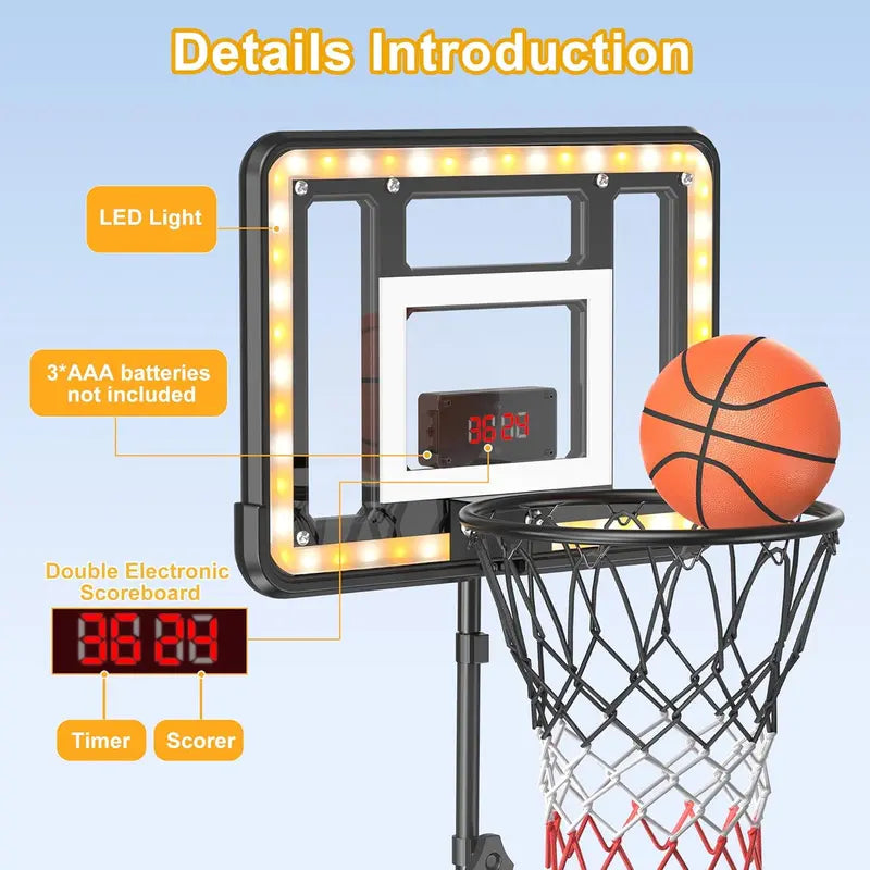Height-Adjustable Basketball Hoop for Kids (3 ft – 5.8 ft)
