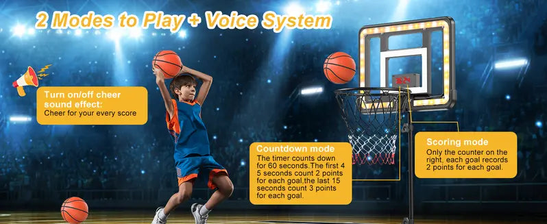Height-Adjustable Basketball Hoop for Kids (3 ft – 5.8 ft)