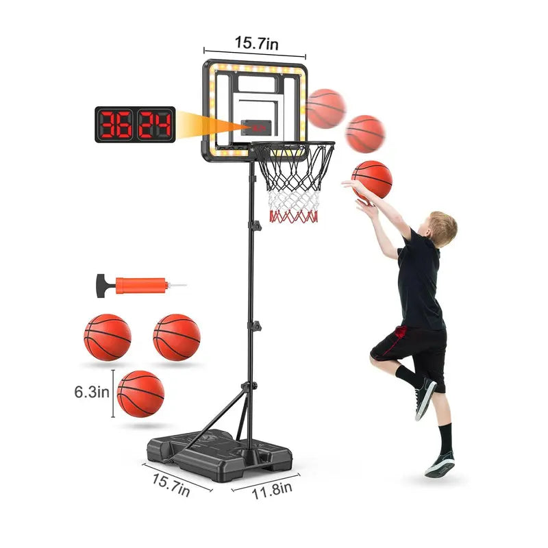 Height-Adjustable Basketball Hoop for Kids (3 ft – 5.8 ft)