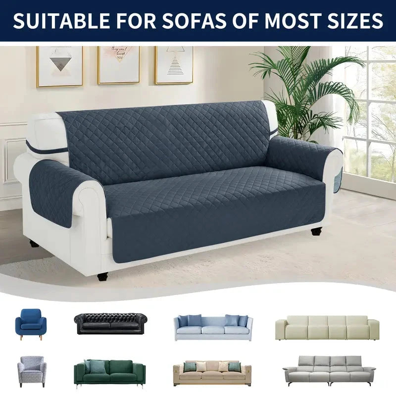 Reversible Quilted Sofa Cover-Pet-Friendly, Living Room Home Decor