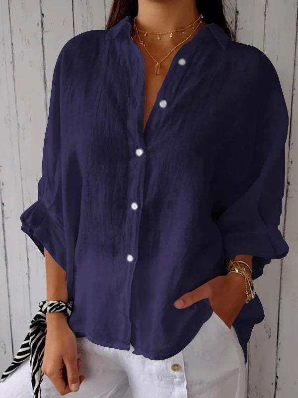 Women’s Relaxed Back-Tie Button-Up Shirt