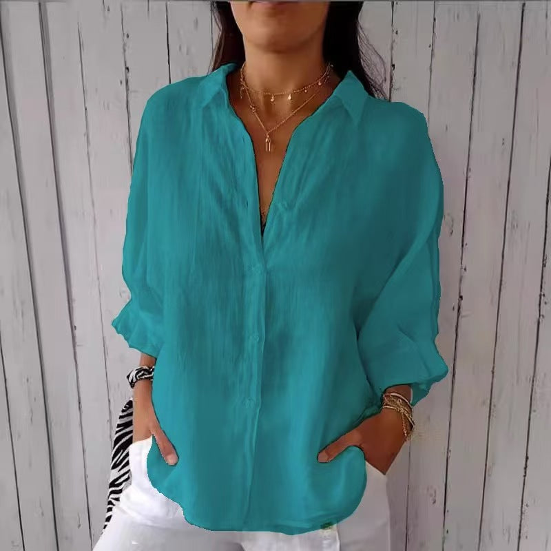 Women’s Relaxed Back-Tie Button-Up Shirt