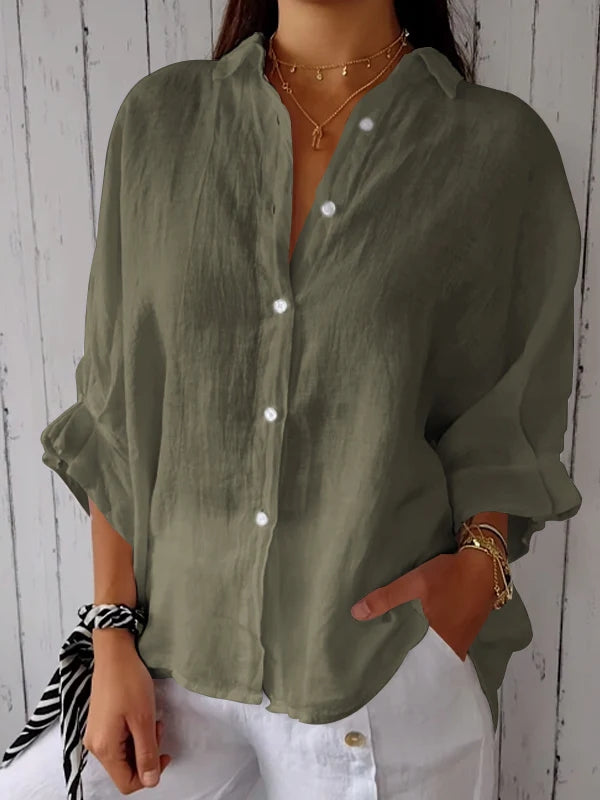 Women’s Relaxed Back-Tie Button-Up Shirt