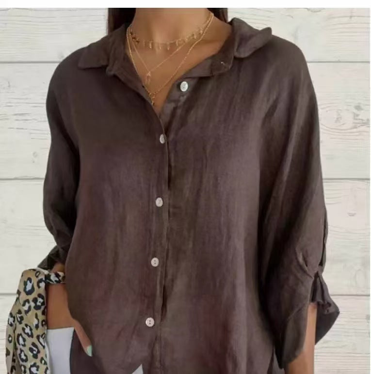Women’s Relaxed Back-Tie Button-Up Shirt