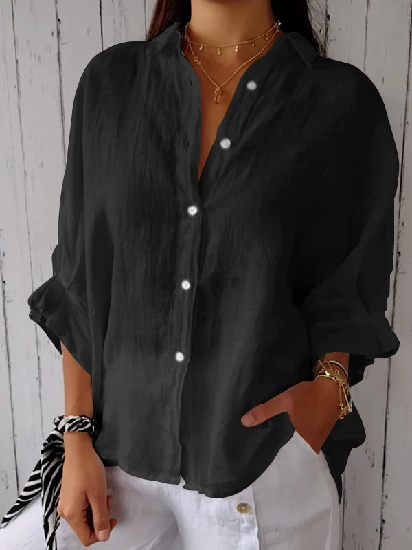 Women’s Relaxed Back-Tie Button-Up Shirt