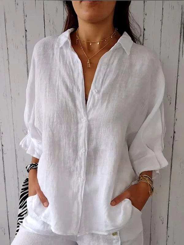 Women’s Relaxed Back-Tie Button-Up Shirt