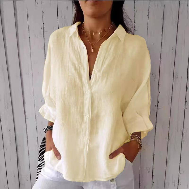 Women’s Relaxed Back-Tie Button-Up Shirt