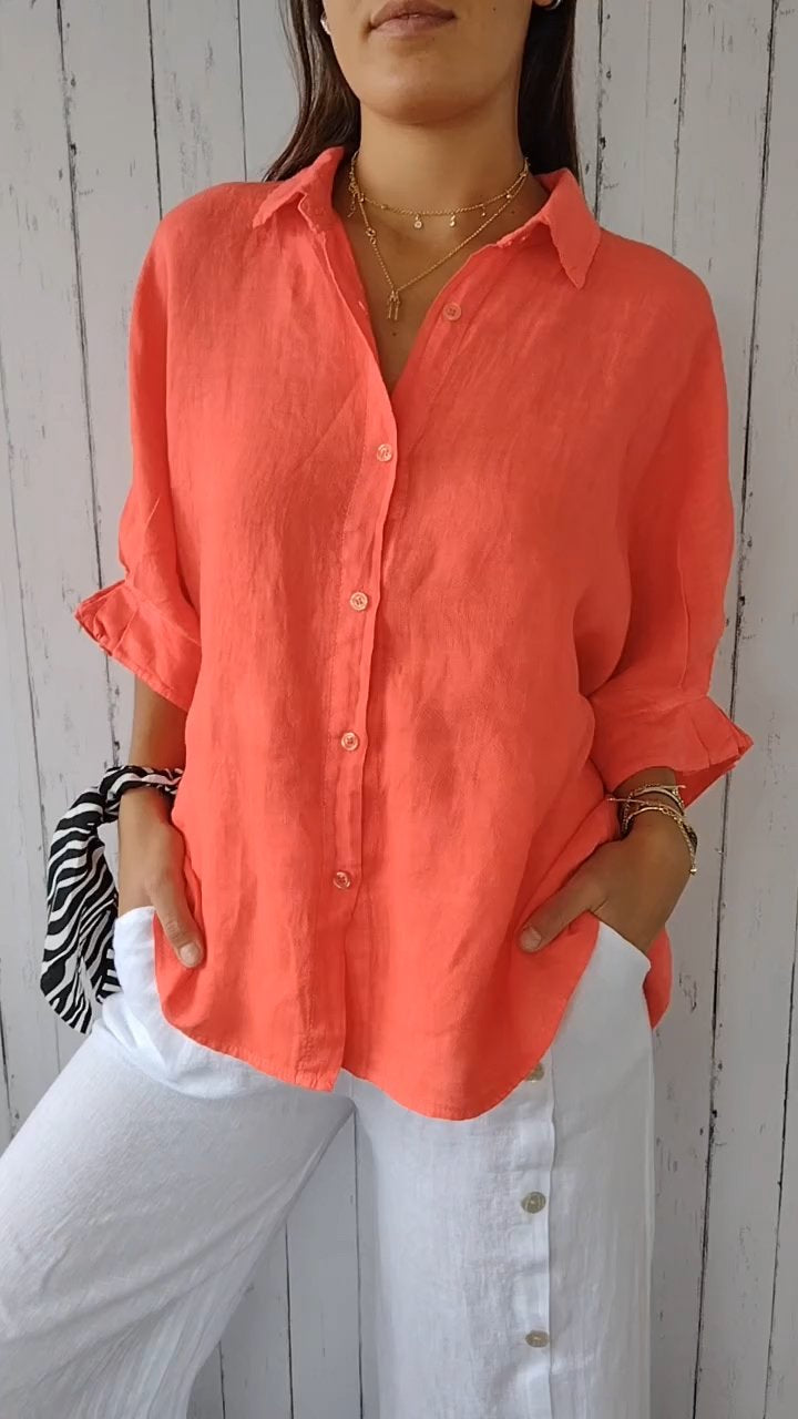 Women’s Relaxed Back-Tie Button-Up Shirt